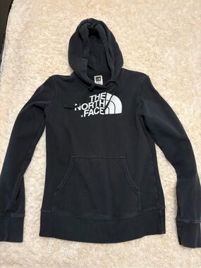 The North Face Black Hoodie with White Logo